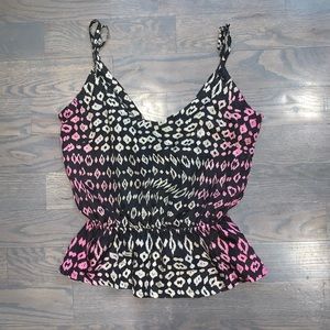Leopard Print Peplum Gypsy 05 Tank Top